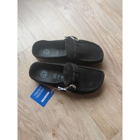 Birkenstock Buckley Suede Clogs Mules Black - Picture 5 of 15